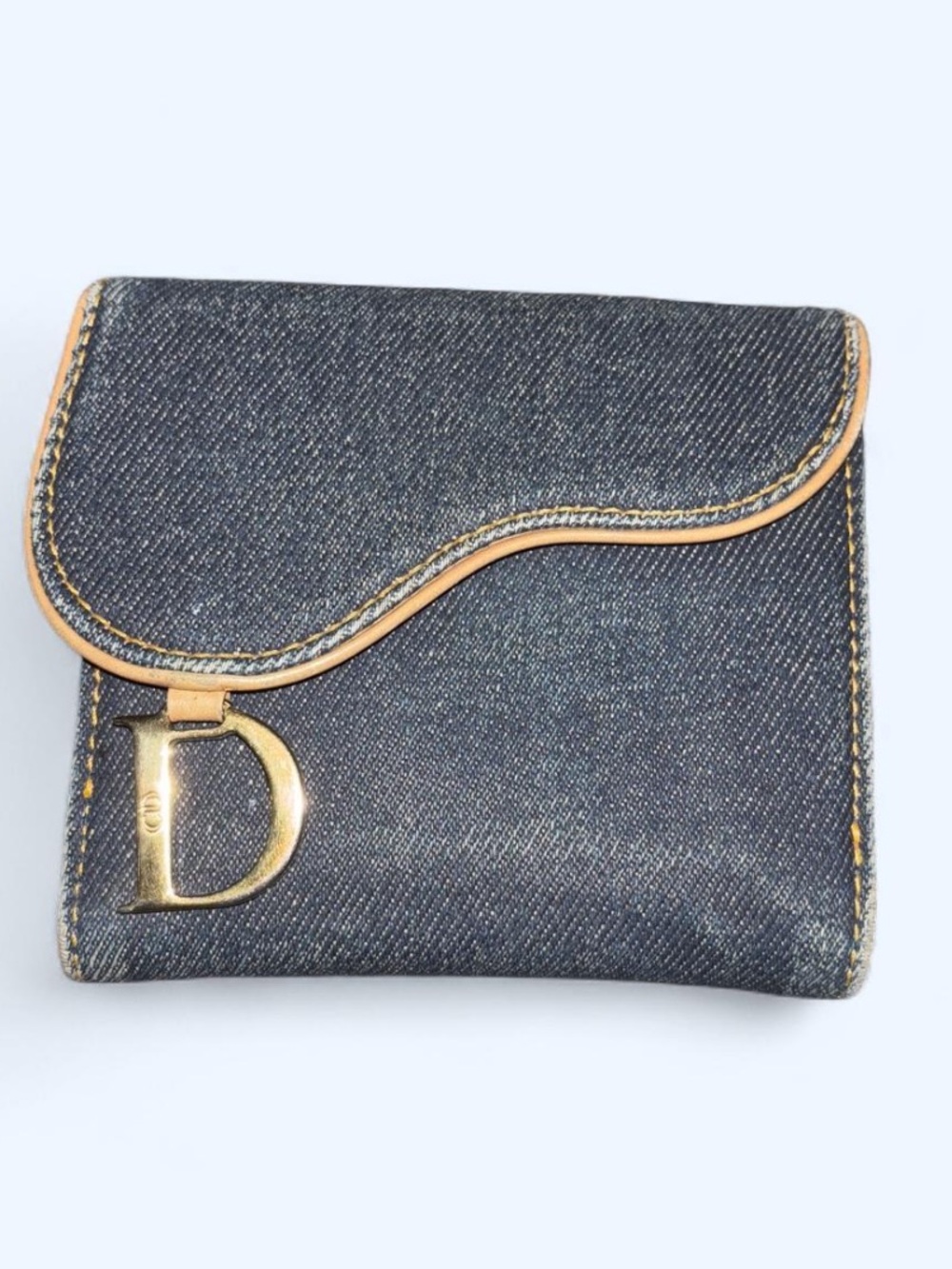 Dior saddle y2k denim compact wallet
